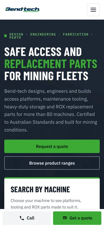 Bend-tech Group: mobile version