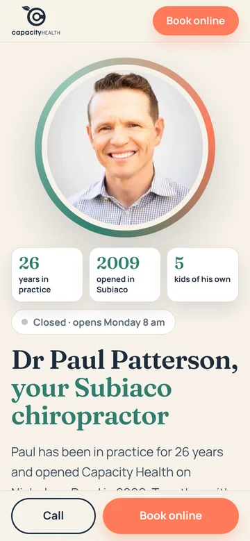 Capacity Health · Dr Paul Patterson: mobile version